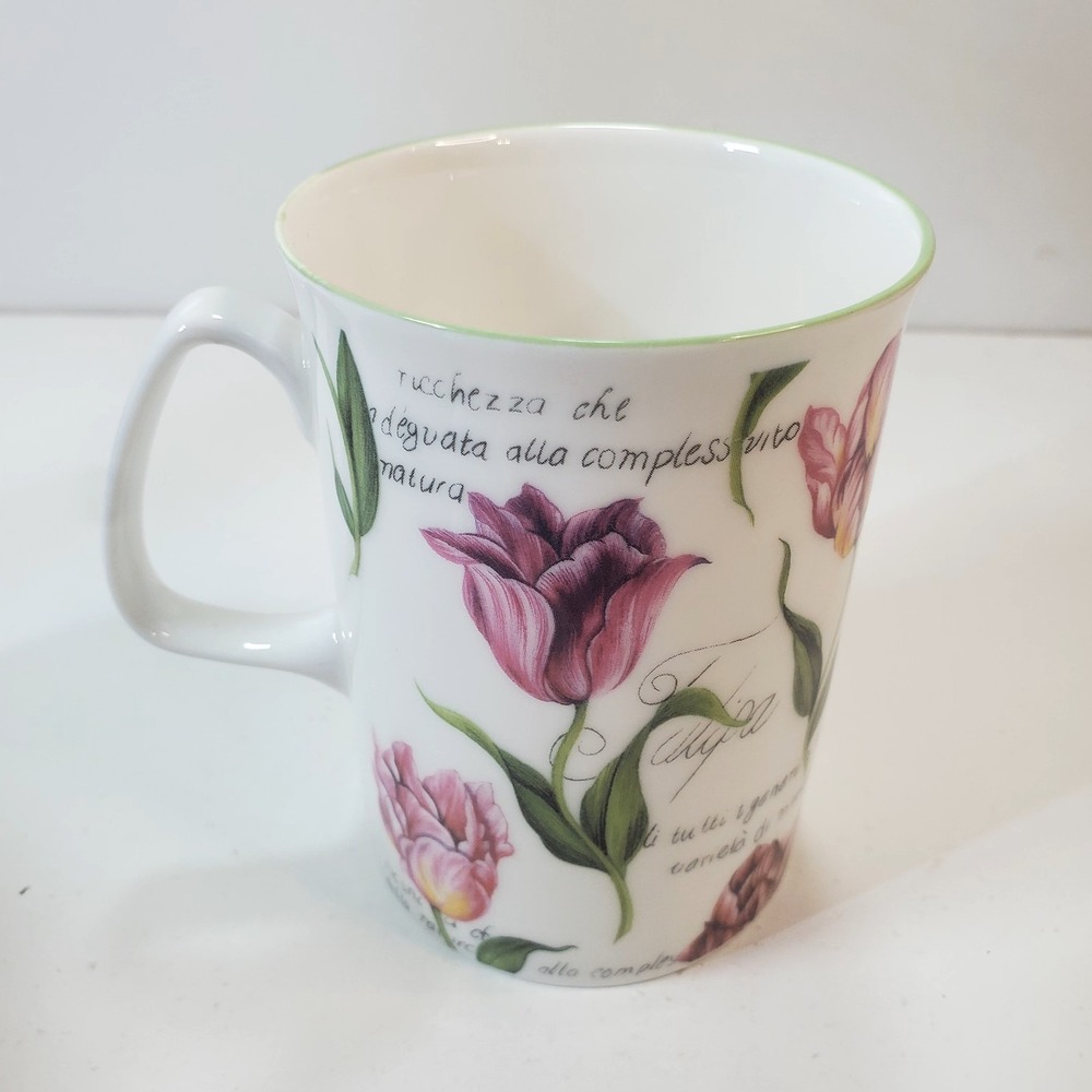 Vintage Rose of England Fine Bone China Floral Flowers Tulipa Coffee Tea Mug Cup